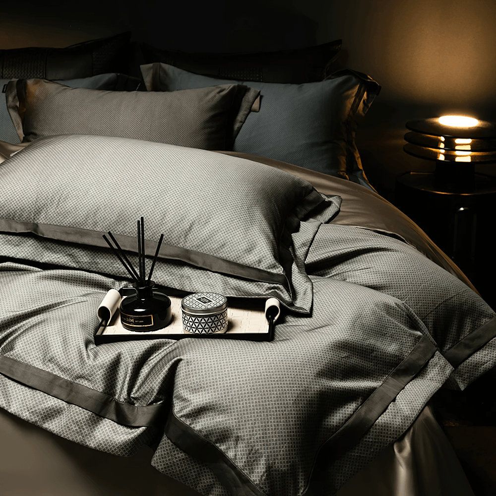 1000TC Egyptian Cotton Satin Bedding Set with Duvet