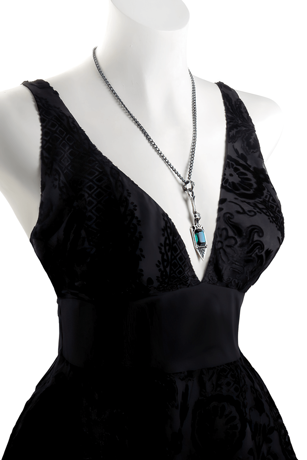 Absinthe Spoon Pendant with Emerald Green Crystal