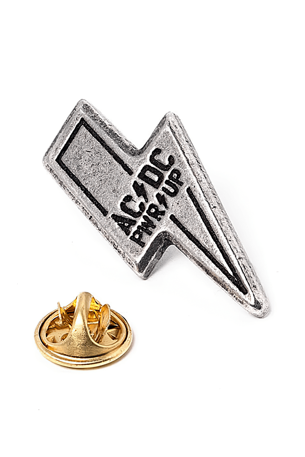 AC/DC PWR/UP Lightning Bolt Rock Metal Pin Badge