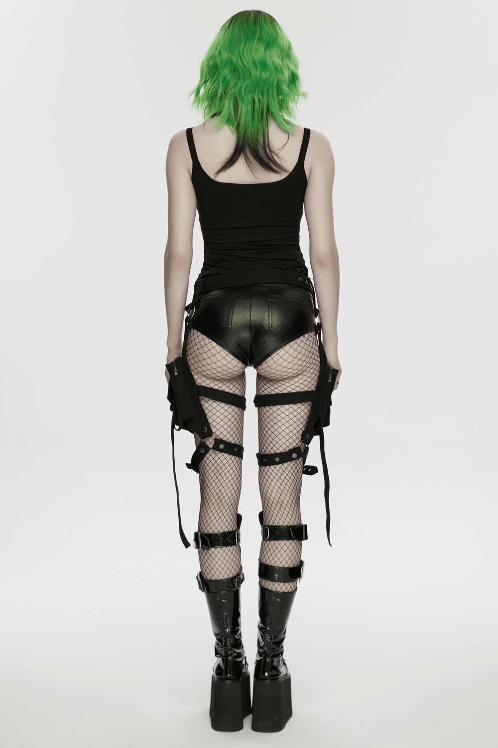 Adjustable Punk Leg Harness with Dual Pocket Bags