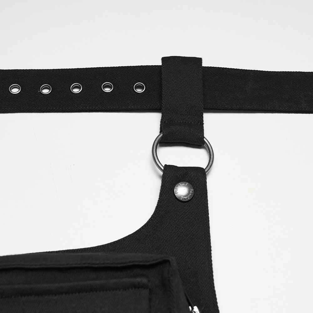 Adjustable Punk Leg Harness with Dual Pocket Bags