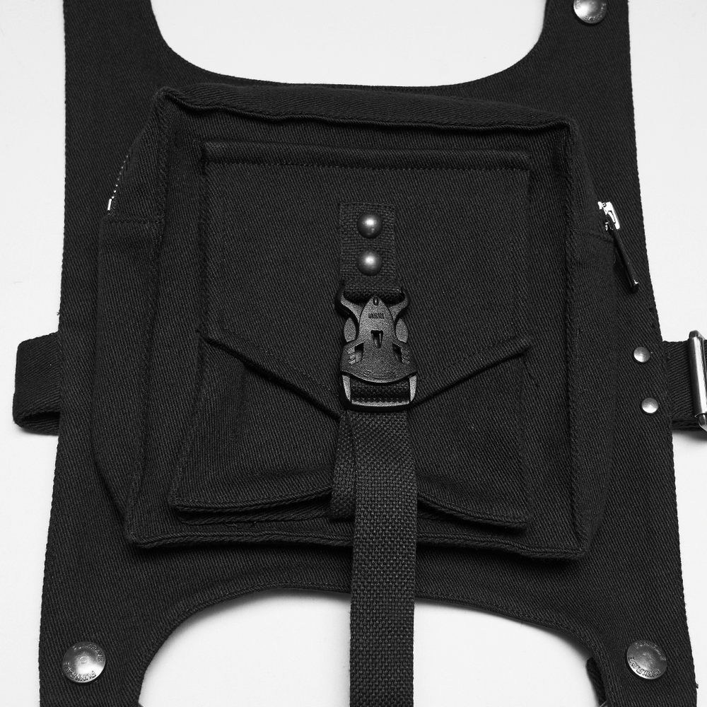Adjustable Punk Leg Harness with Dual Pocket Bags