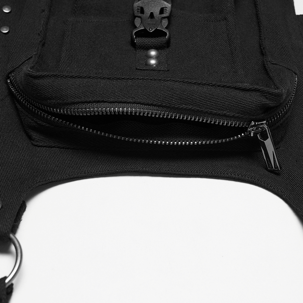 Adjustable Punk Leg Harness with Dual Pocket Bags