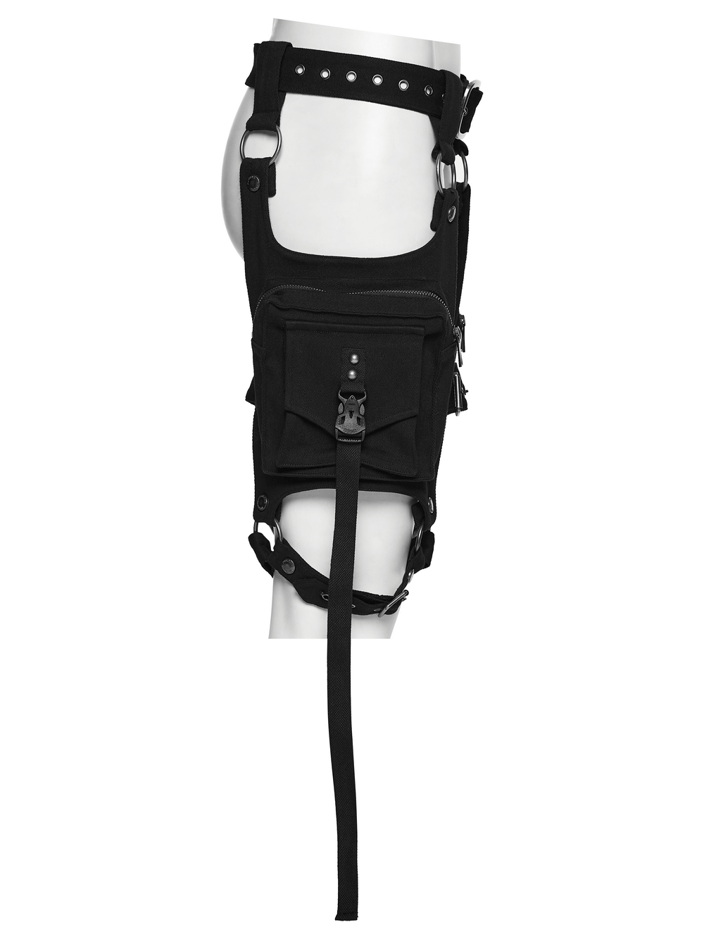 Adjustable Punk Leg Harness with Dual Pocket Bags