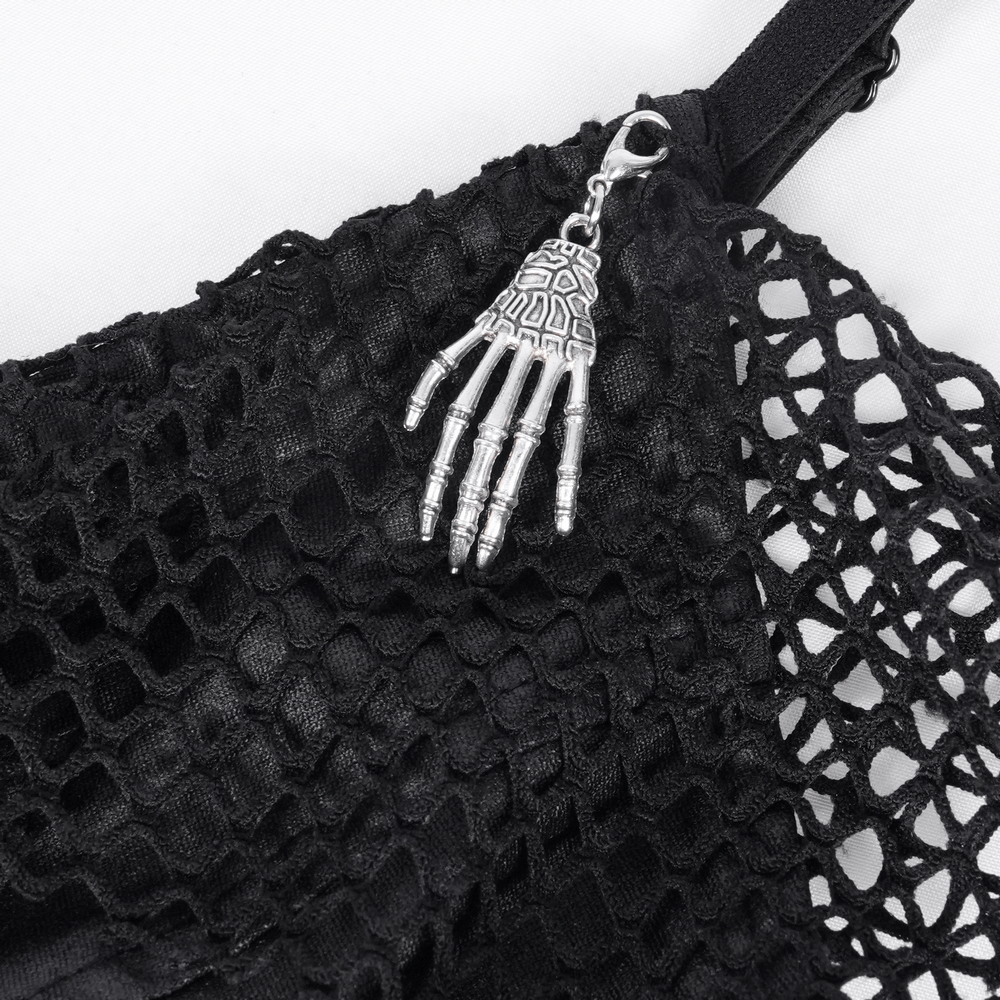 Allure Goth Layered Asymmetric Dress with Lace Detail