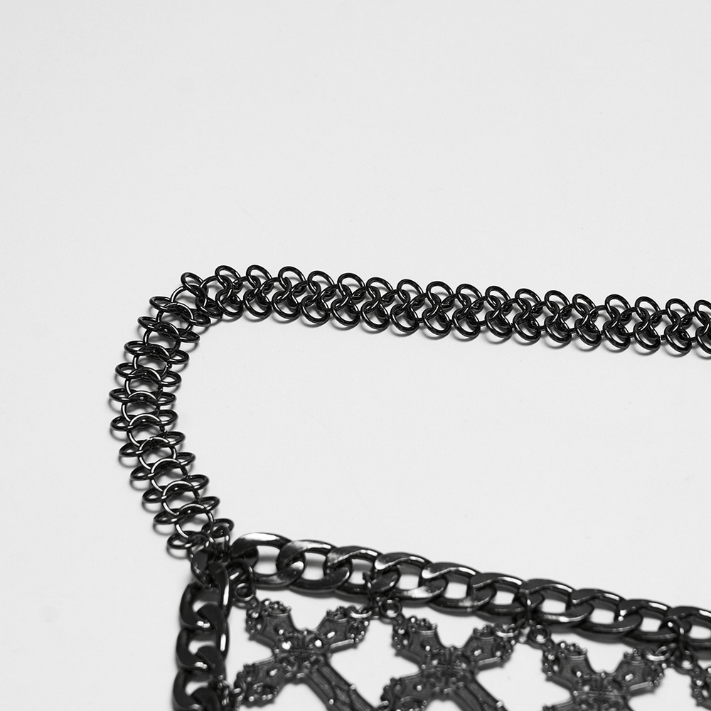 Alternative Cross Body Chain with Layered Drapes