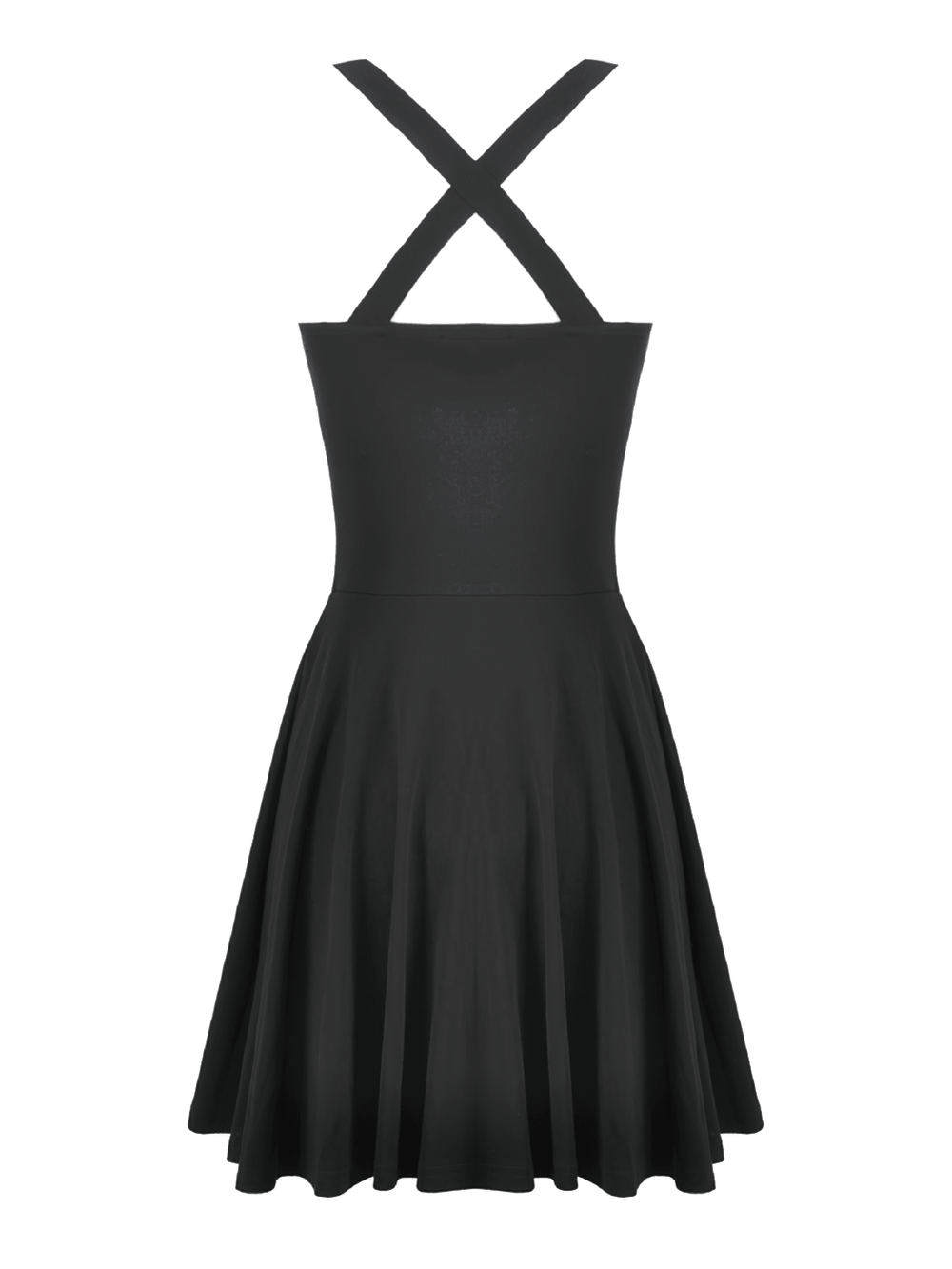 Alternative Halter Mini Dress with Cross Strap Neckline