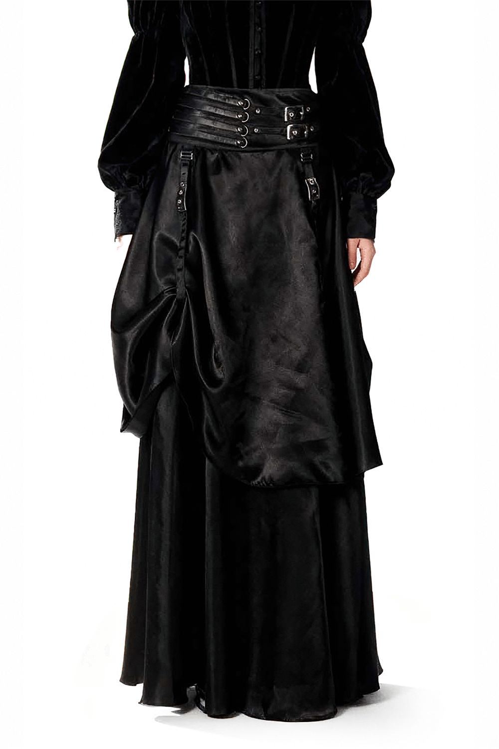 Alternative Skirt with Bustle Draping and Waist Buckles