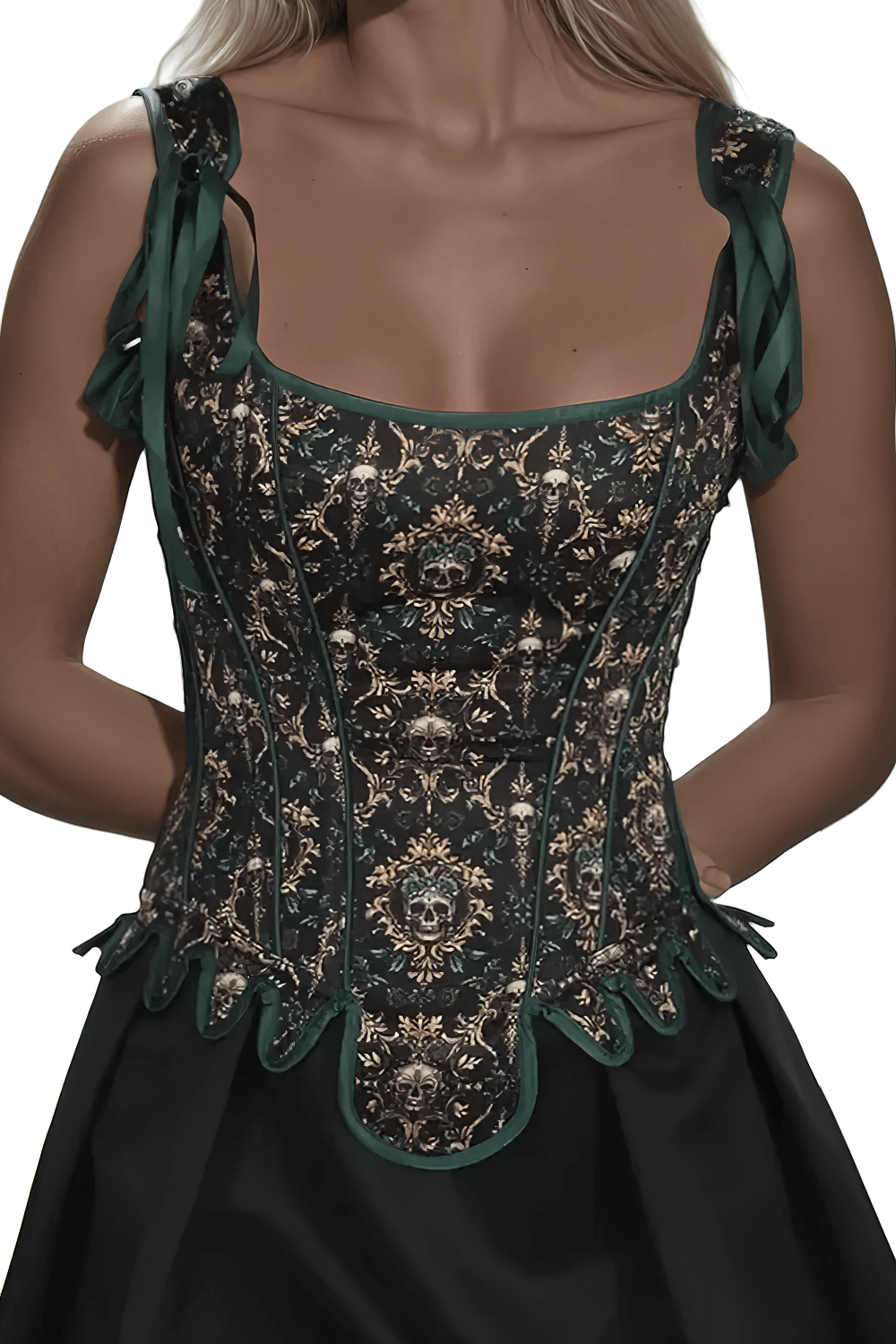 Annistyn Skull Overbust Gothic Corset - Edgy and Stylish
