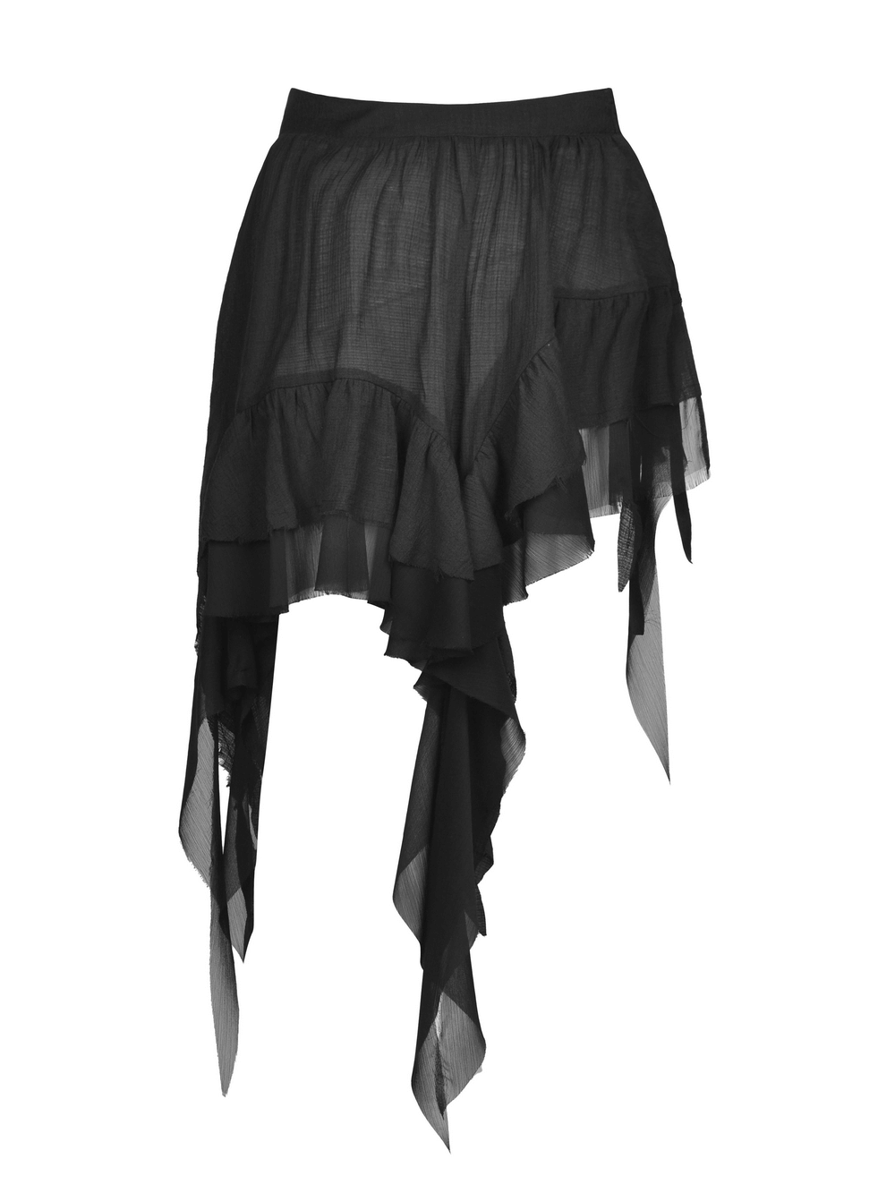 Asymmetric Layered Ruffle Skirt for Punk and Festival Look