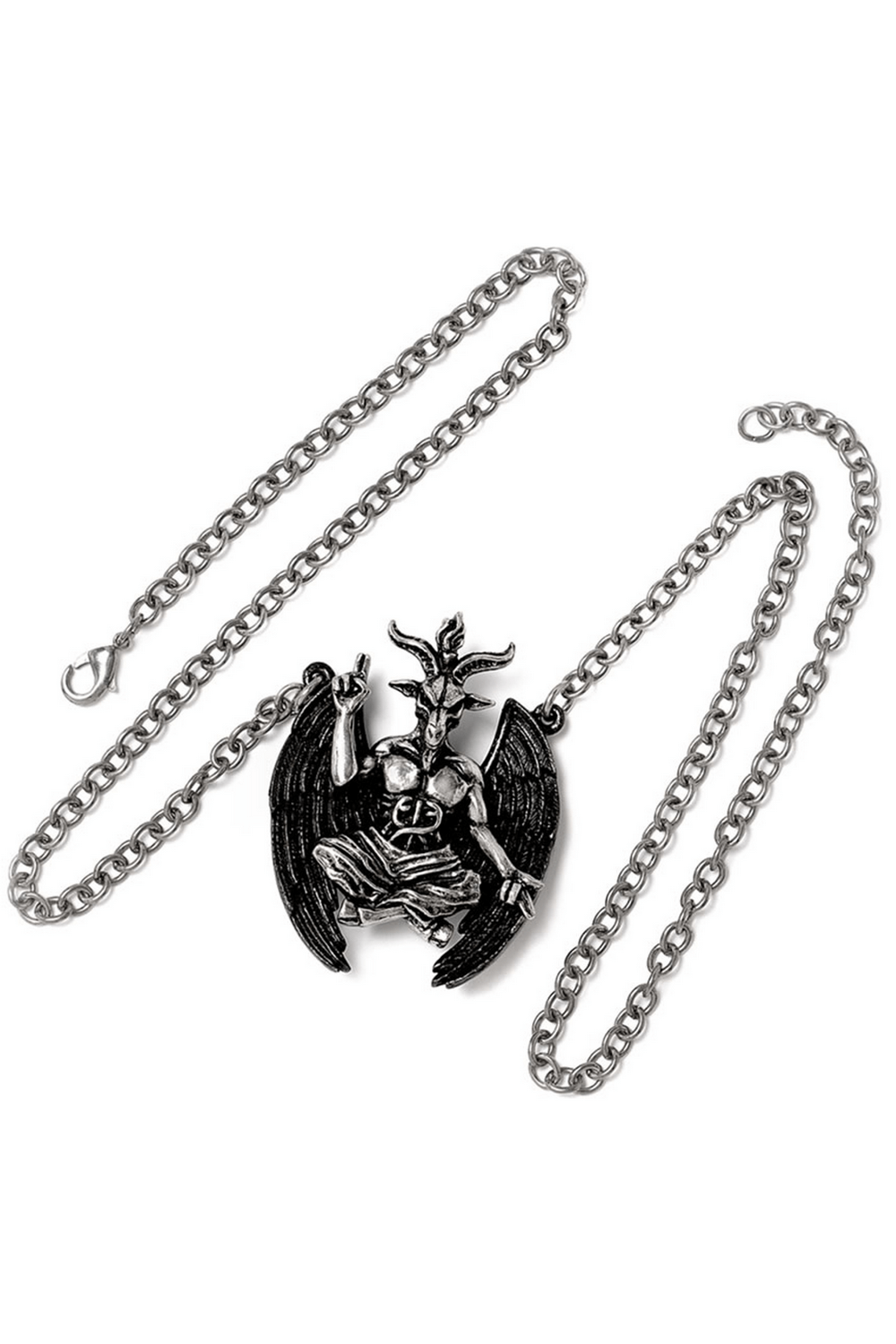 Baphomet Horned God Pendant with Wings Necklace
