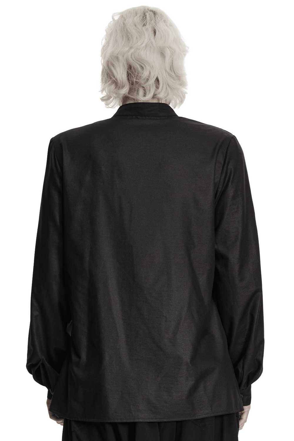 Black Asymmetric Punk Shirt with Hardware Straps