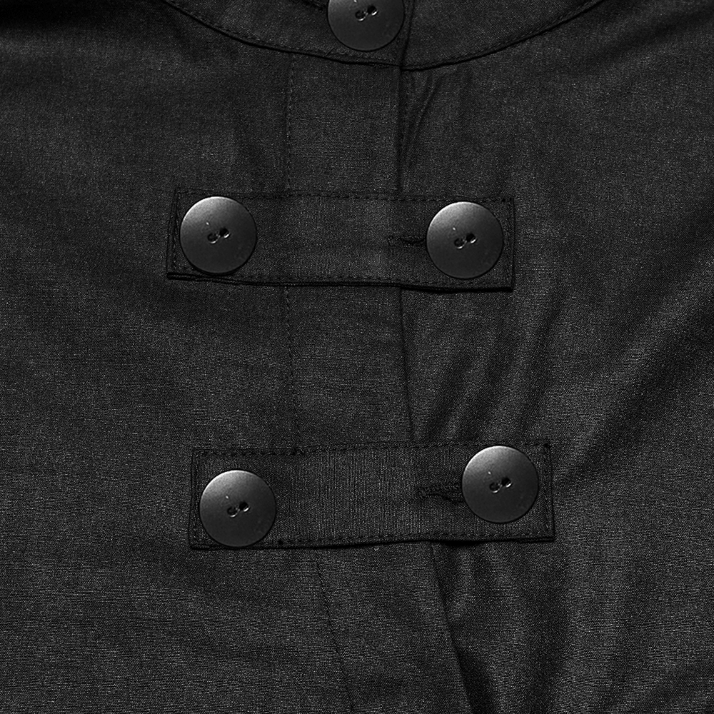 Black Asymmetric Punk Shirt with Hardware Straps