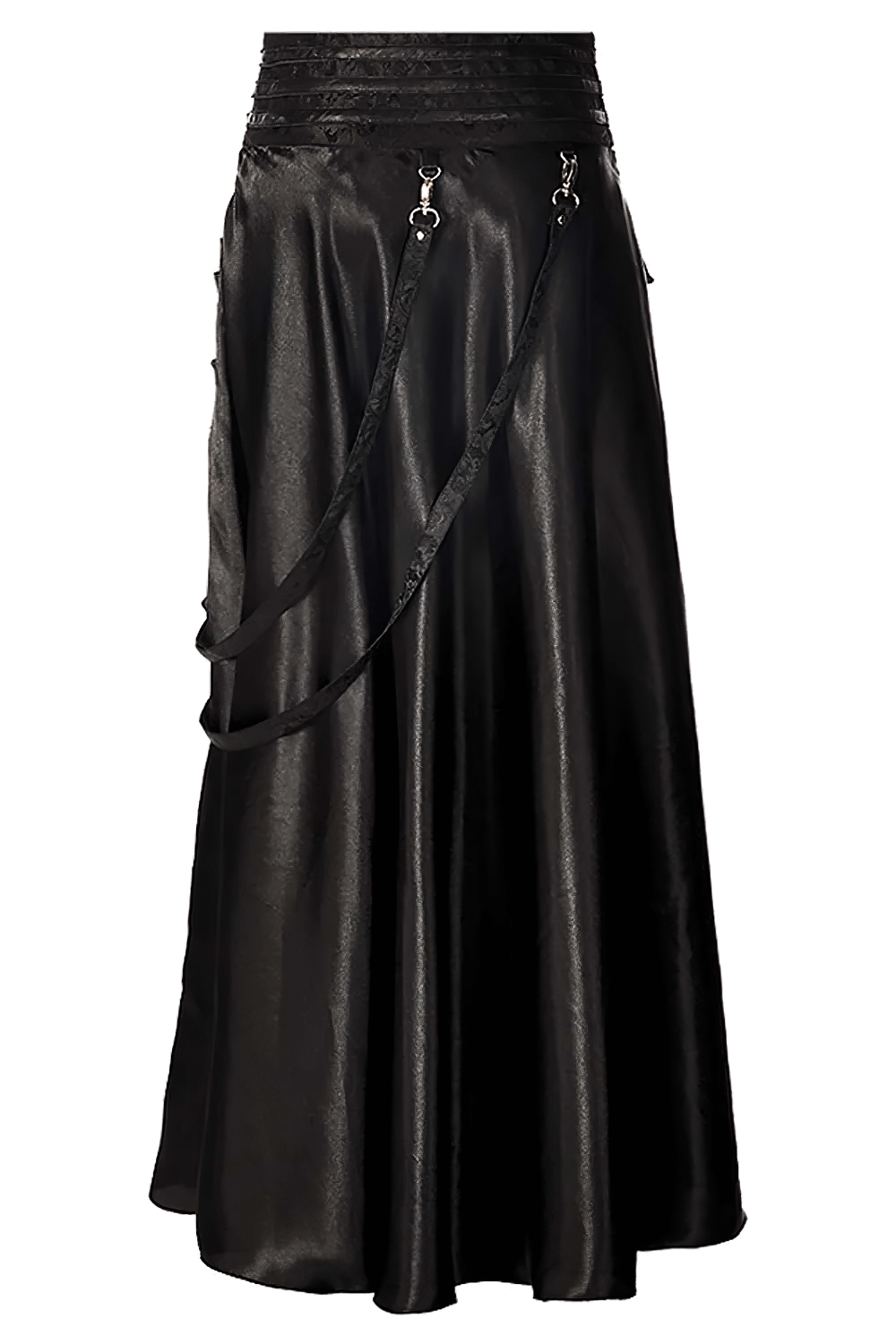Black Bustle Skirt with Ruched Victorian Maxi Look