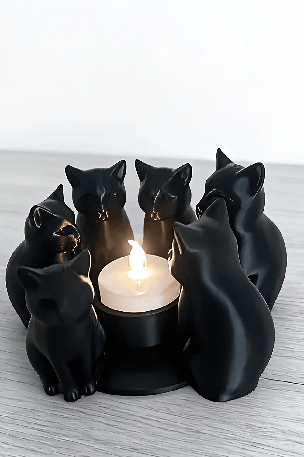 Black Cats Candle Holder for Witchy Accent Decor