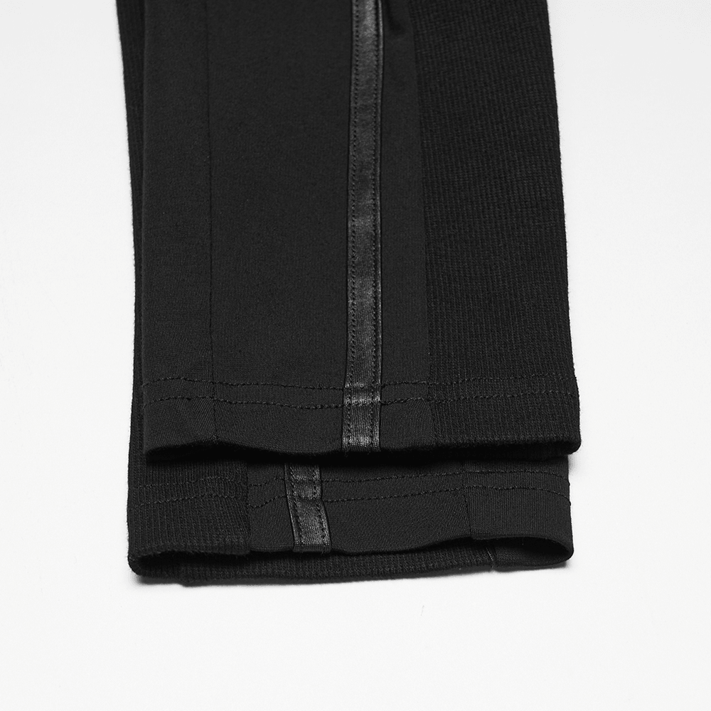 Black Cyberpunk Panel Leggings with 3D Side Armor