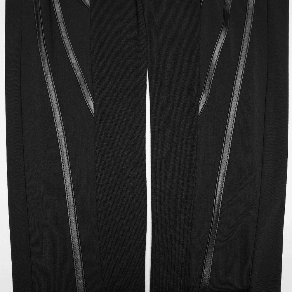 Black Cyberpunk Panel Leggings with 3D Side Armor