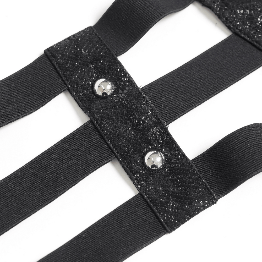 Black Dark Gothic Waist Belt with Red Eye Accents
