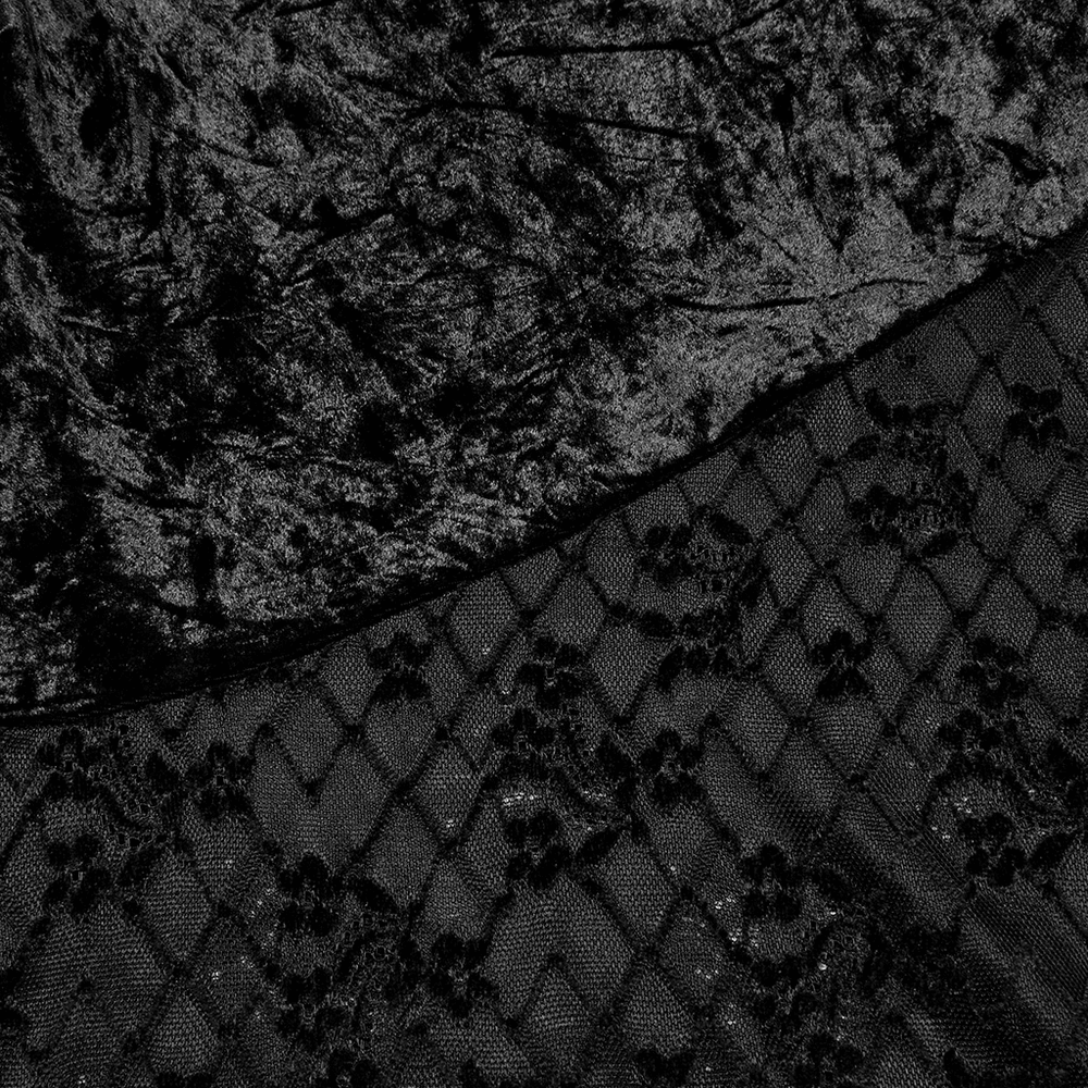 Black Elegant Lace Asymmetrical Skirt with Fishtail Design