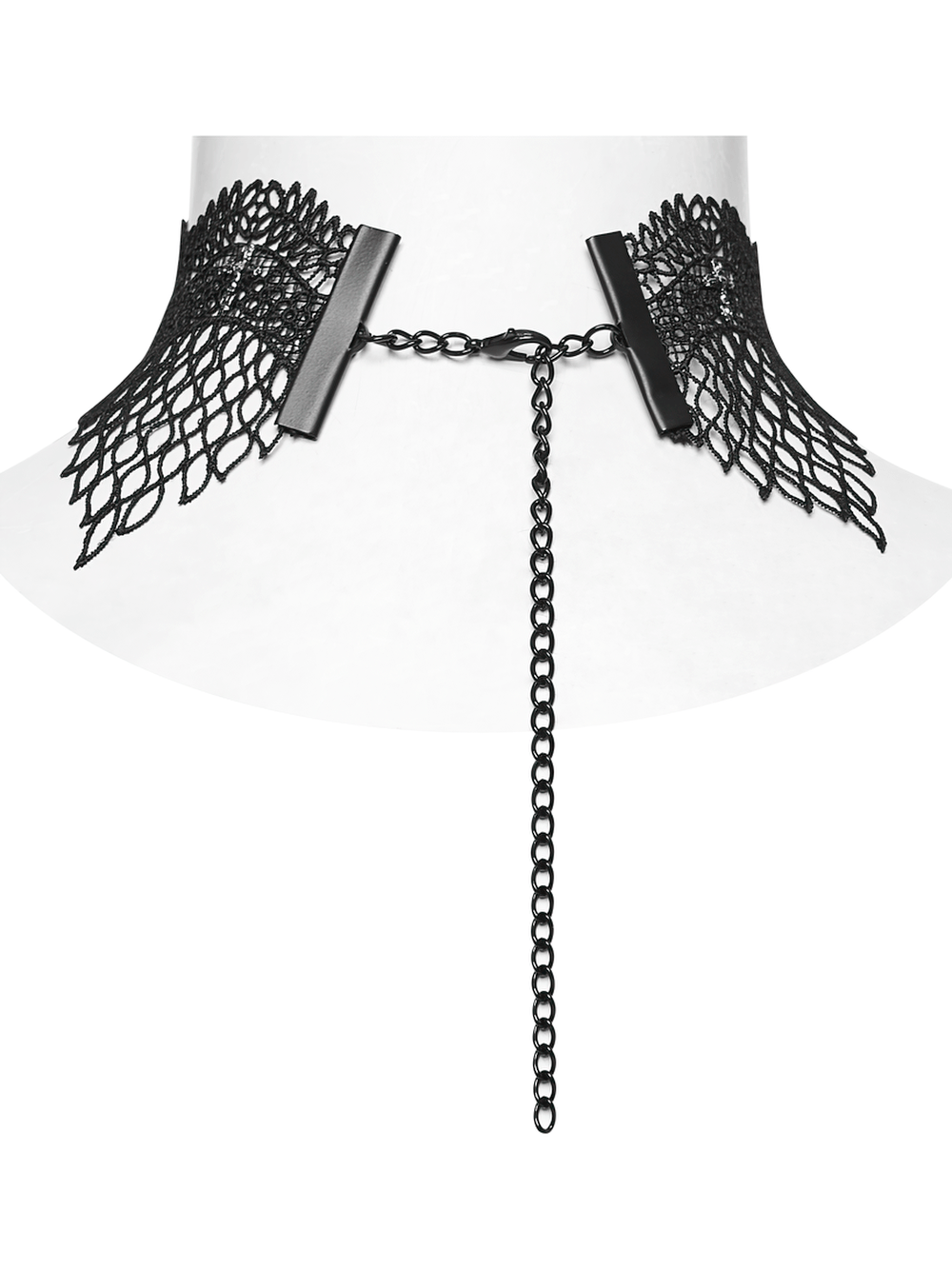 Black Gothic Bat Wing Lace Choker with Crystal Drops