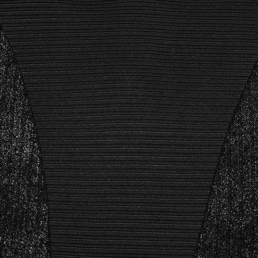 Black Gothic Cropped Top with Sheer Panel Details