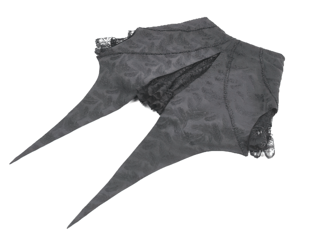Black Gothic Lace-Up Layered High Low Bustle Skirt
