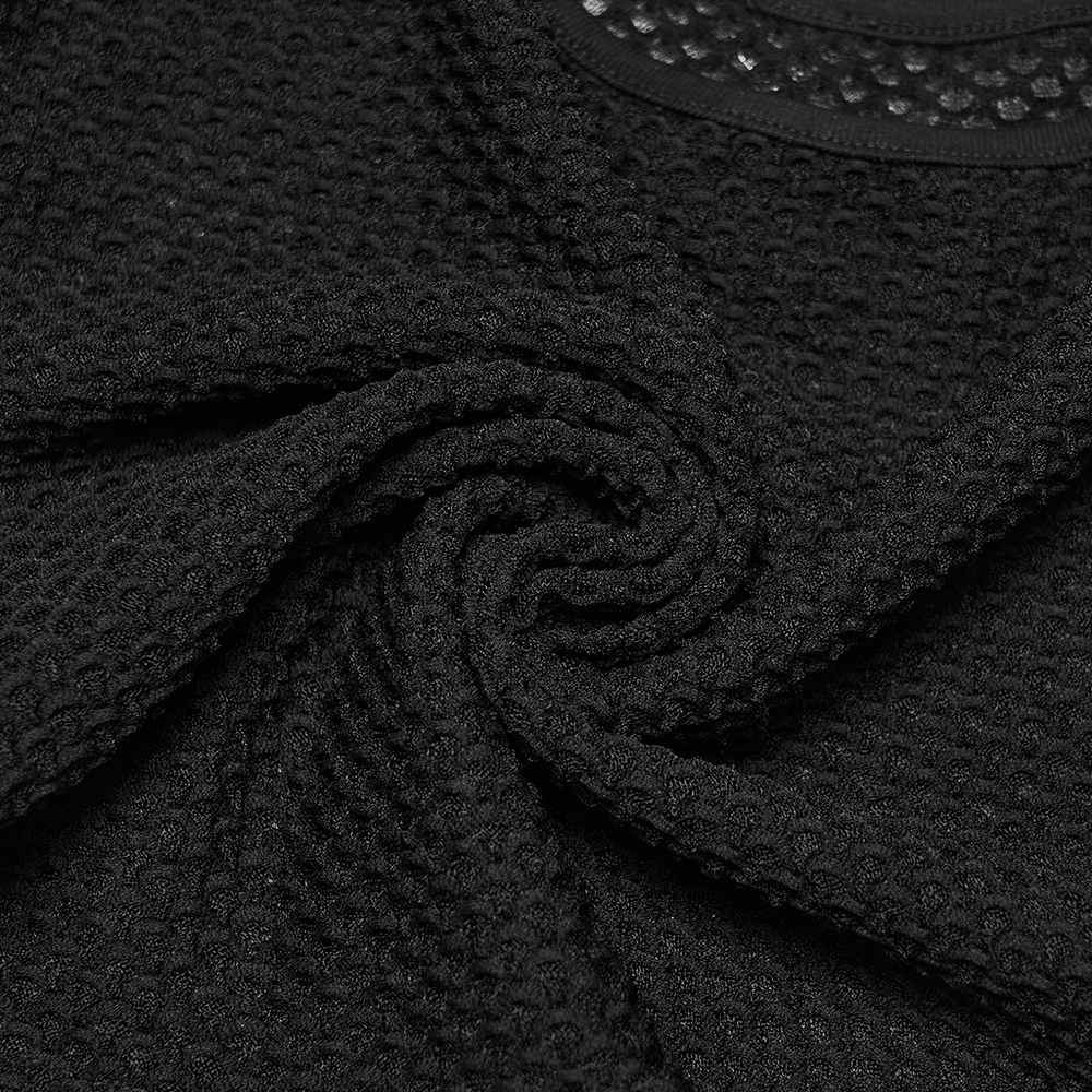 Black Gothic Mesh Camisole with Moon Charm Detail
