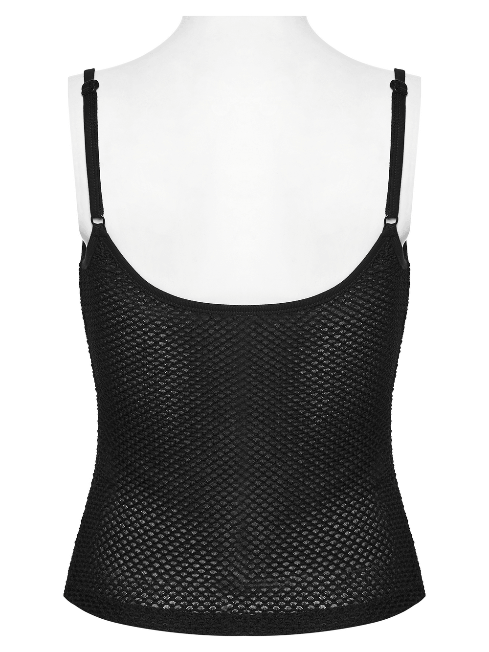 Black Gothic Mesh Camisole with Moon Charm Detail
