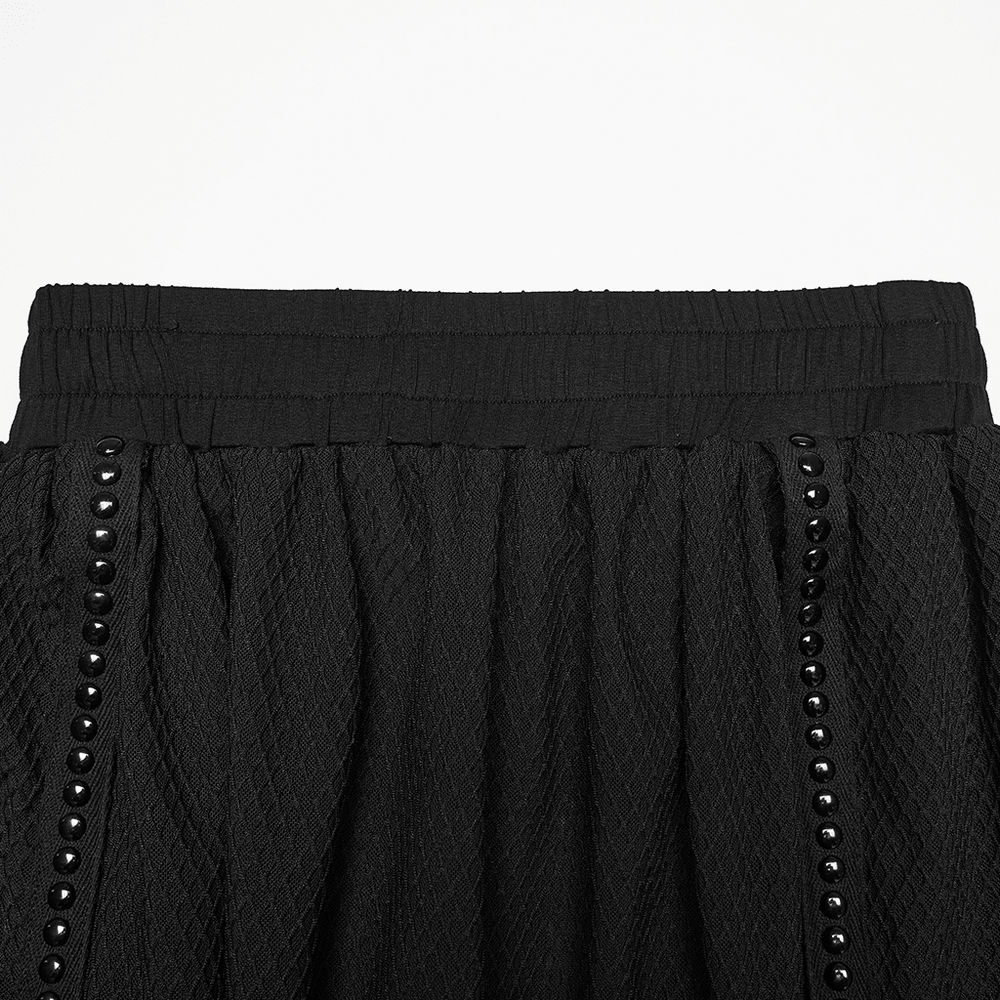 Black Gothic Mesh Maxi Skirt with Side Slit Detail