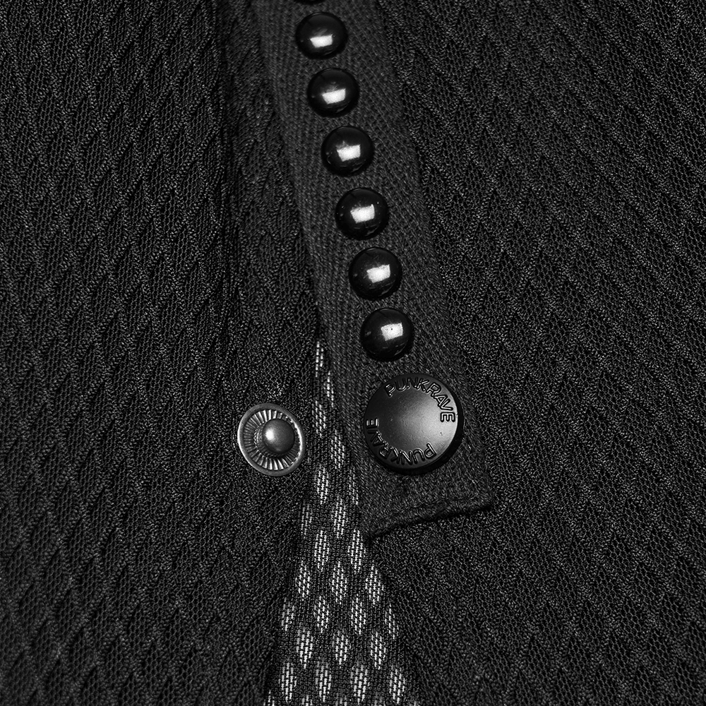 Black Gothic Mesh Maxi Skirt with Side Slit Detail