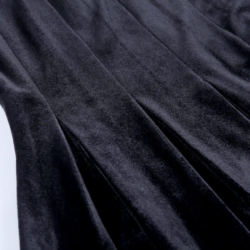 Black Gothic Mini Dress for Women / Sexy Off Shoulder Dress / Punk Rock Dress with Long Sleeve
