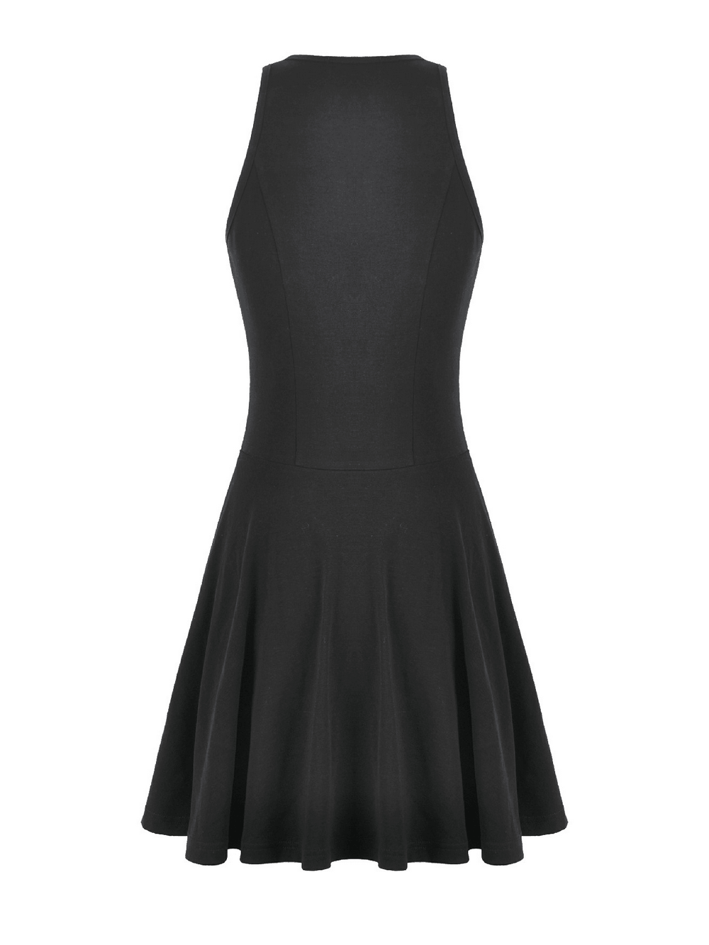 Black Gothic Mini Dress with Side Corset Lacing
