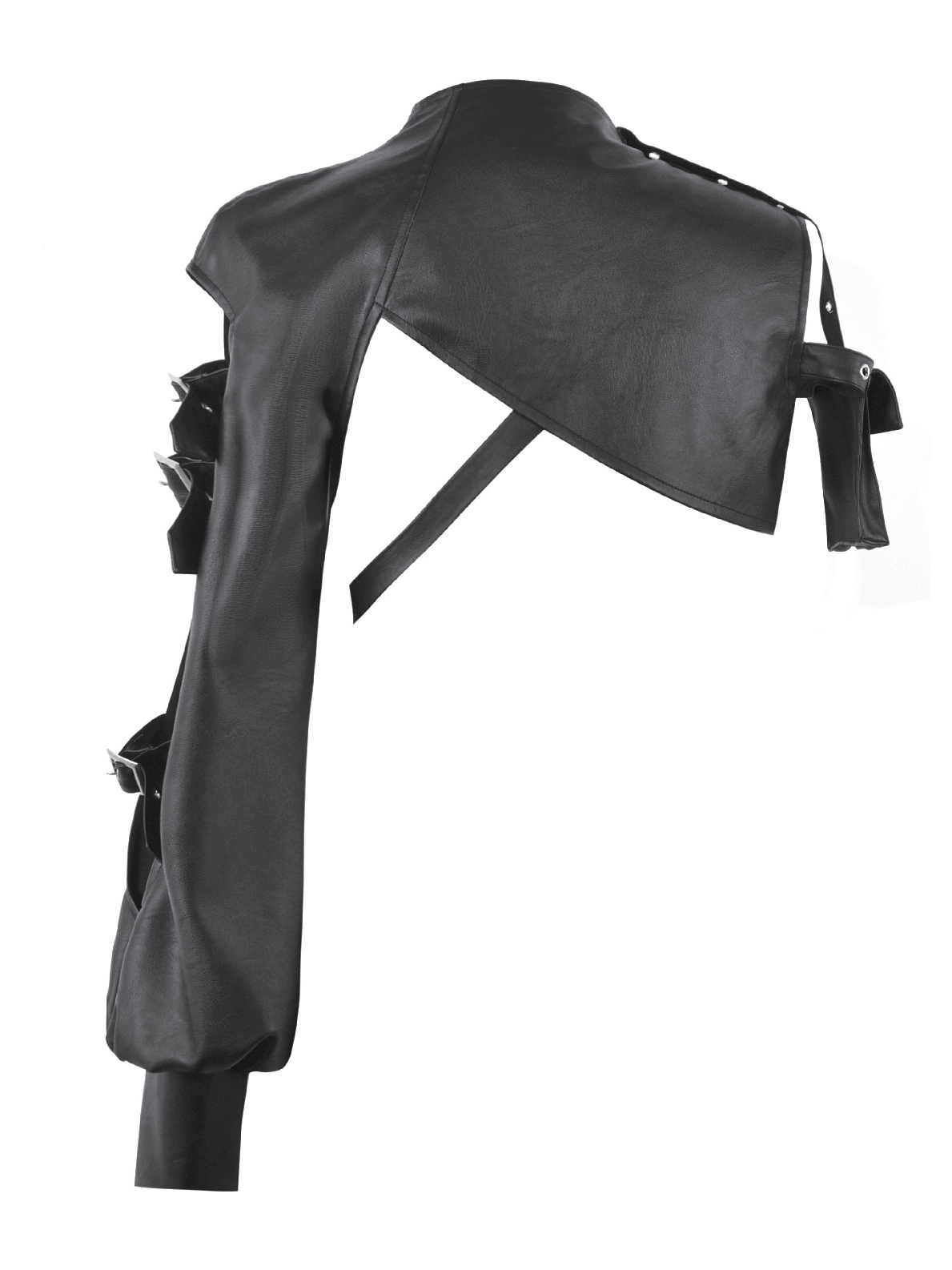 Black Gothic One-Sleeve Bolero with Cross Zip