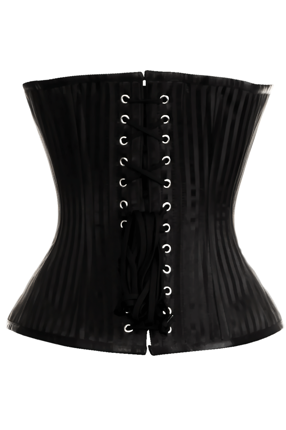Black Gothic Striped Overbust Waist Training Corset