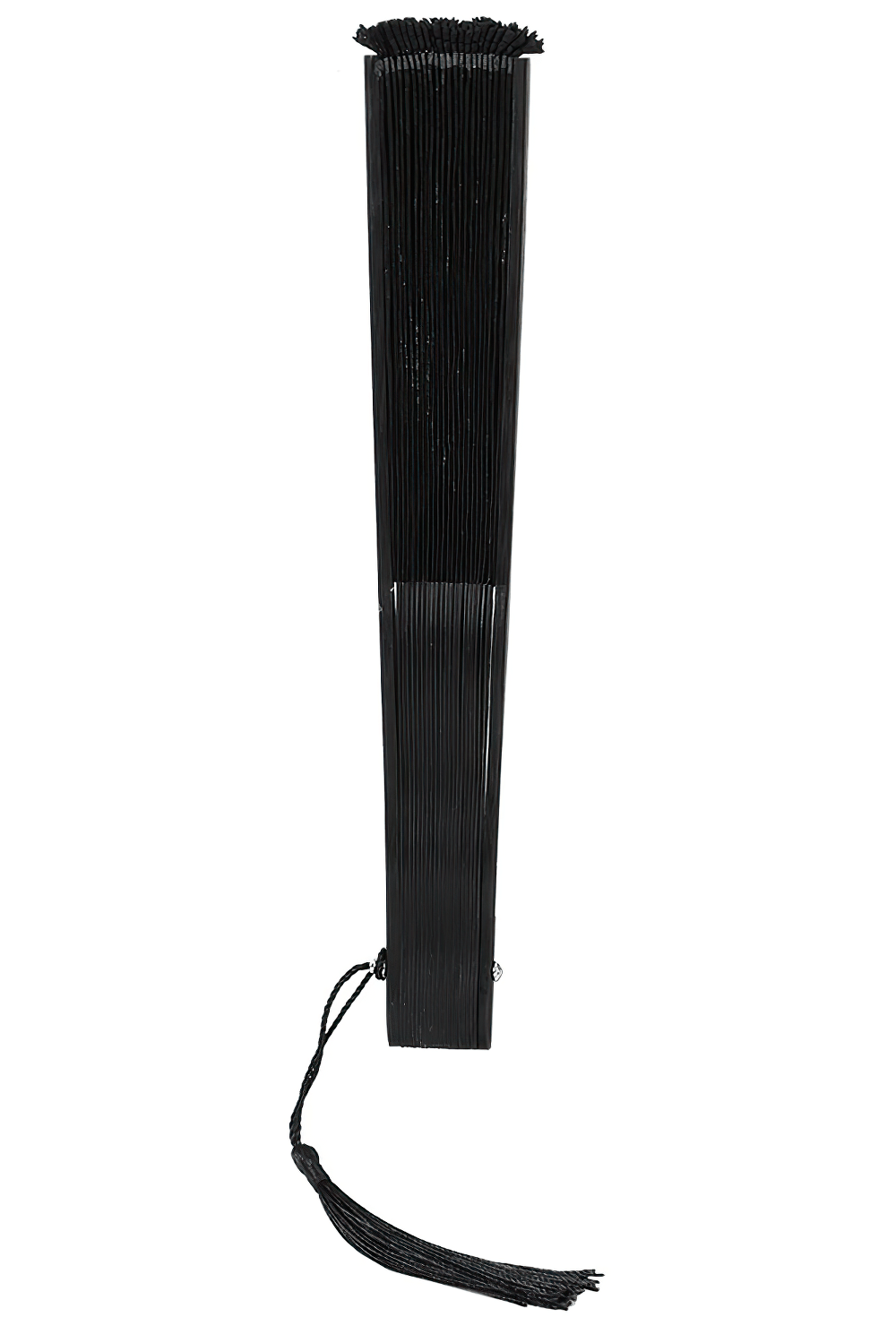 Black Lace Folding Fan with Vintage Gothic Details
