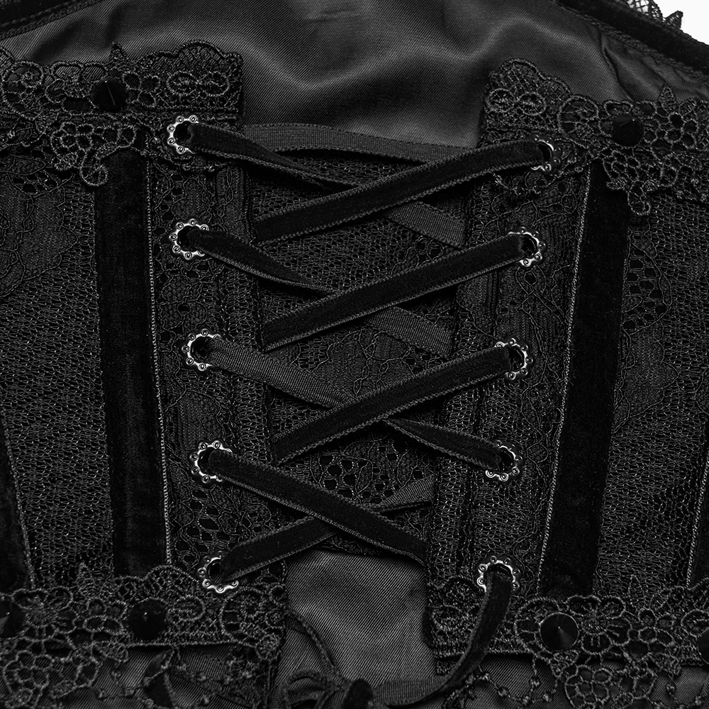 Black Lace Gothic Underbust Waist Cincher Corset