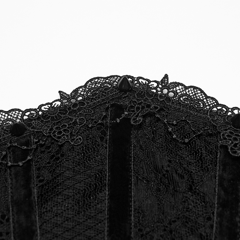 Black Lace Gothic Underbust Waist Cincher Corset