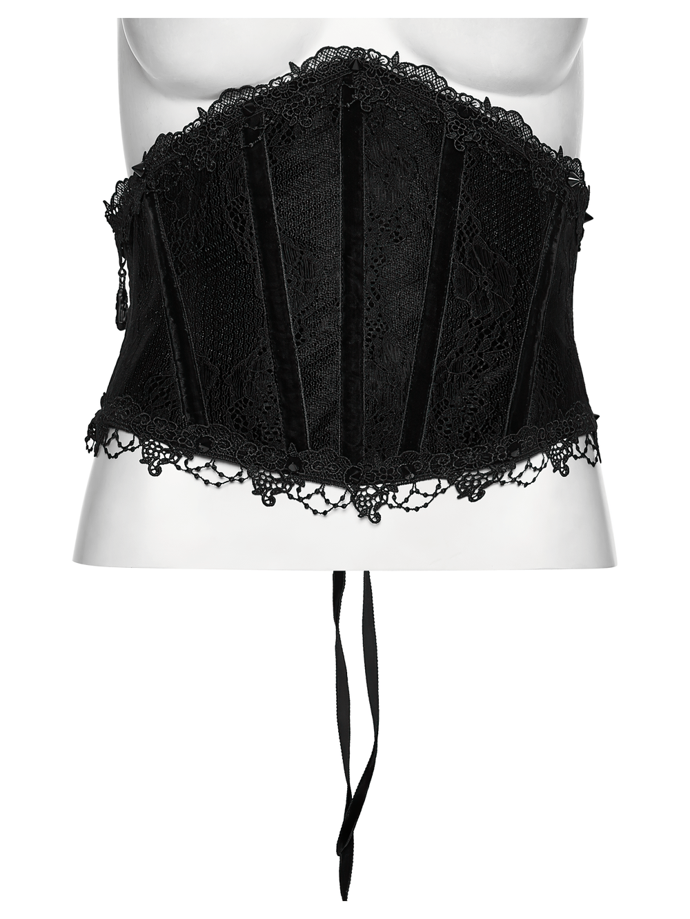 Black Lace Gothic Underbust Waist Cincher Corset