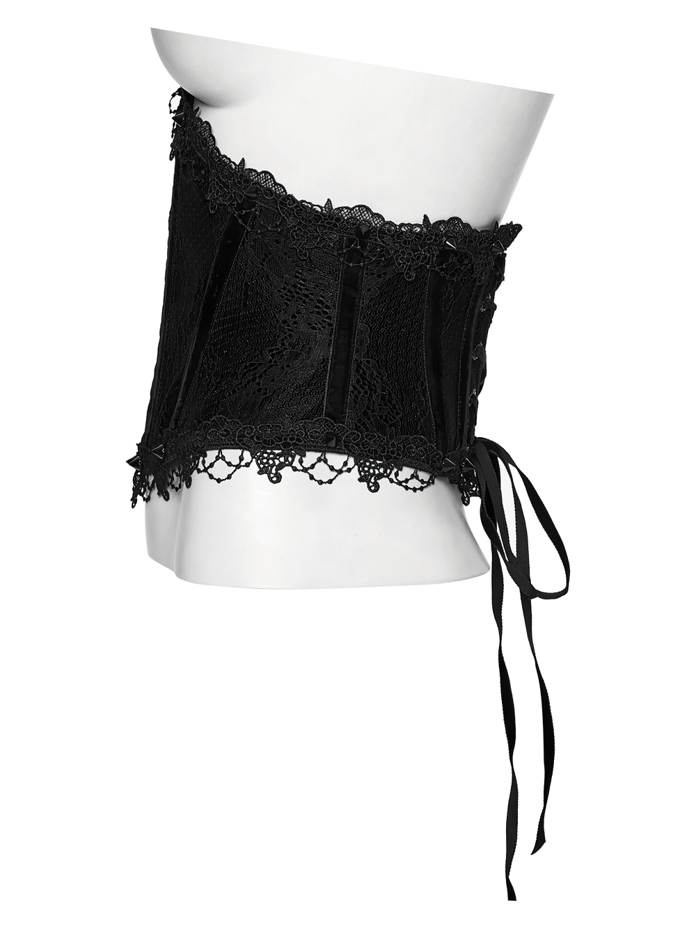 Black Lace Gothic Underbust Waist Cincher Corset