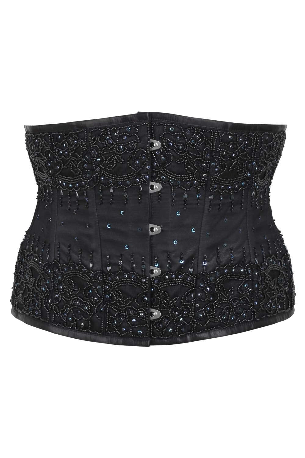 Black Lace Overlay Underbust Corset in Gothic Style