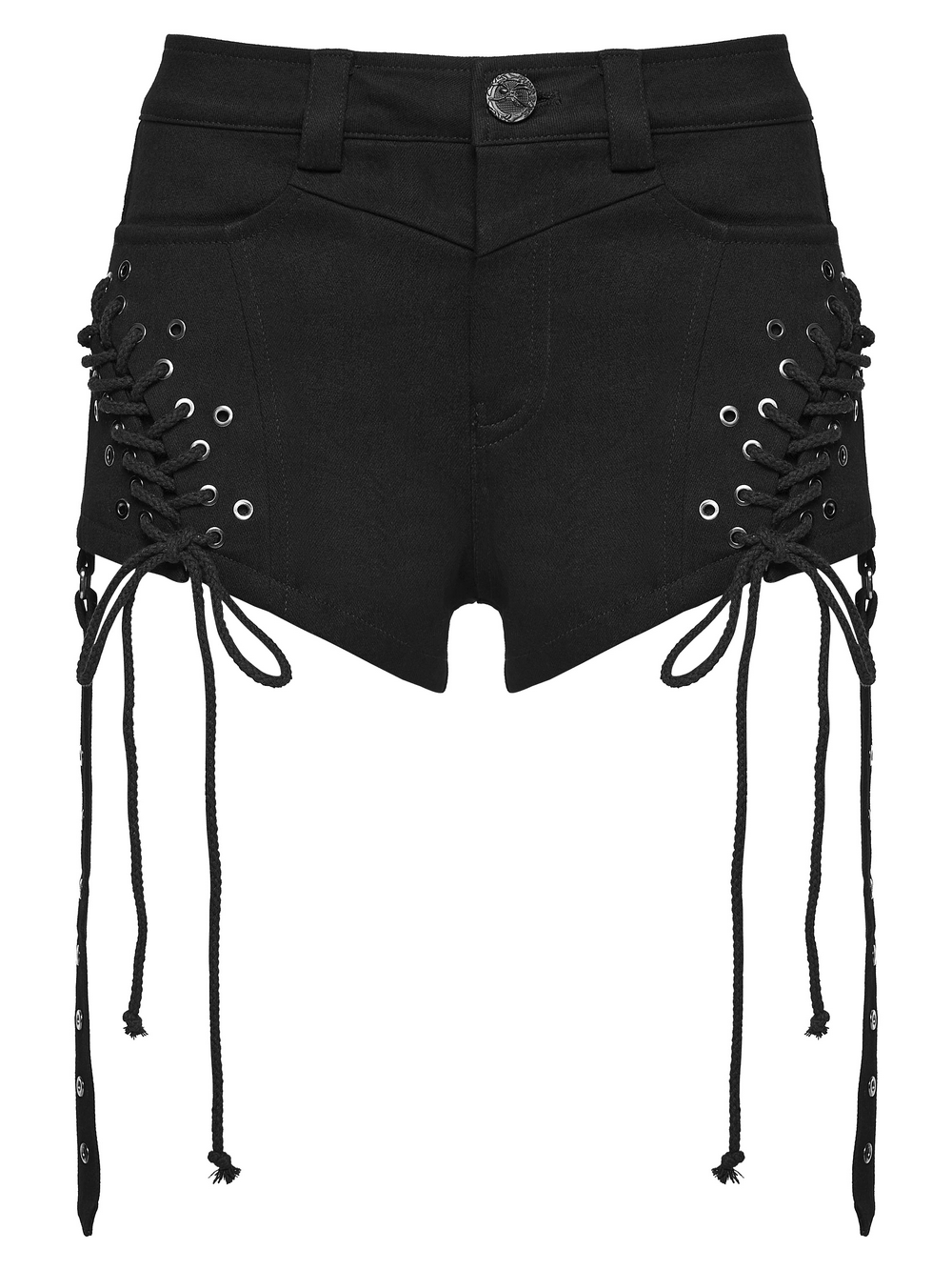 Black Punk Lace Up Shorts and Detachable Flared Pants