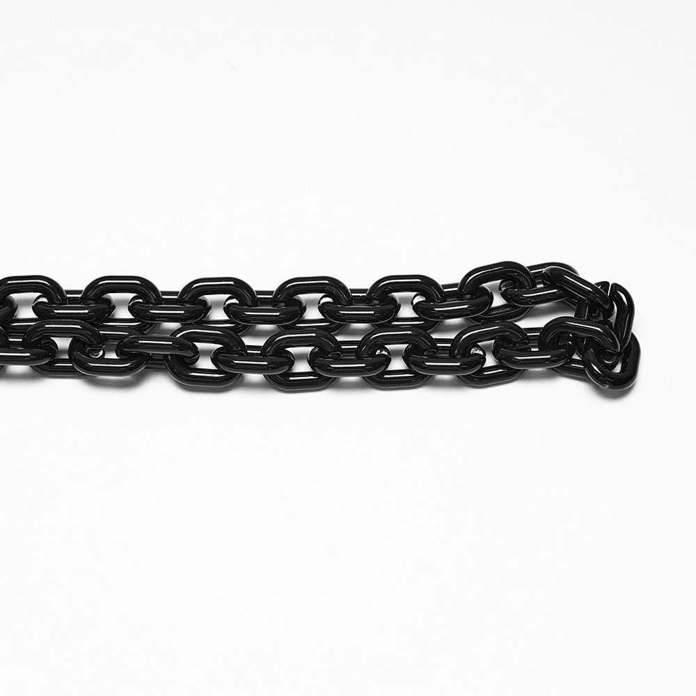 Black Punk Ripped Crop Top with Detachable Chains