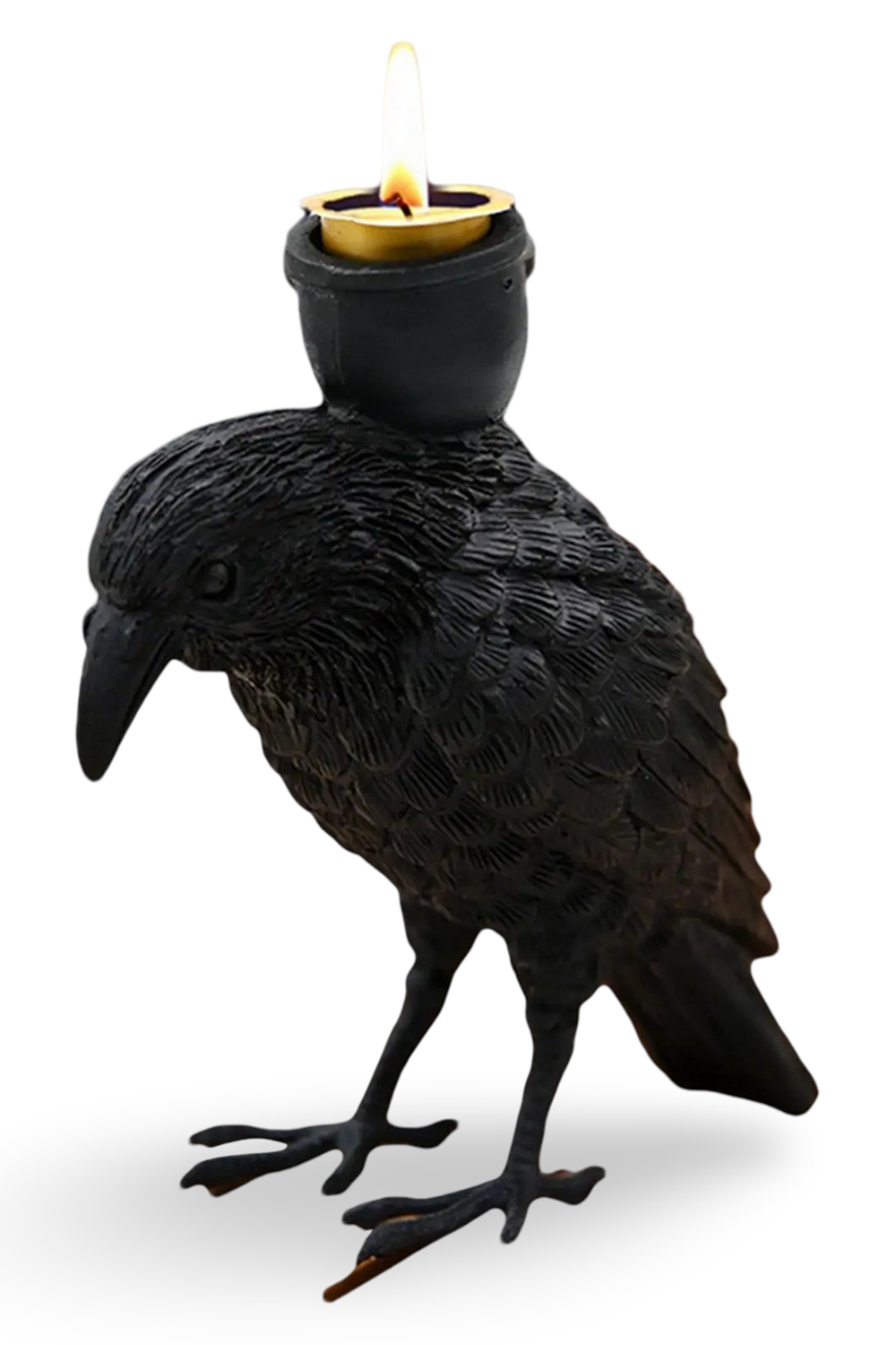Black Raven Candle Holder for Gothic Table Decor