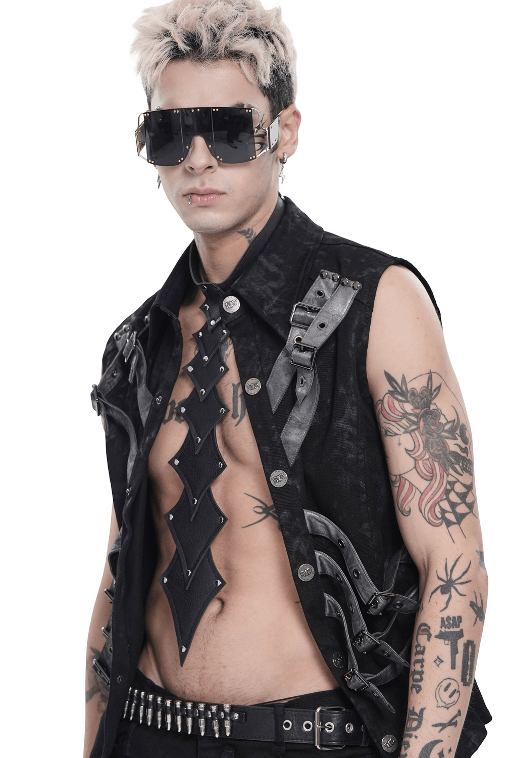 Black Rivet Gothic Choker Body Harness Neckwear