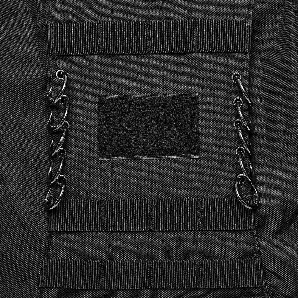 Black Tactical Backpack with Webbing and Pouches