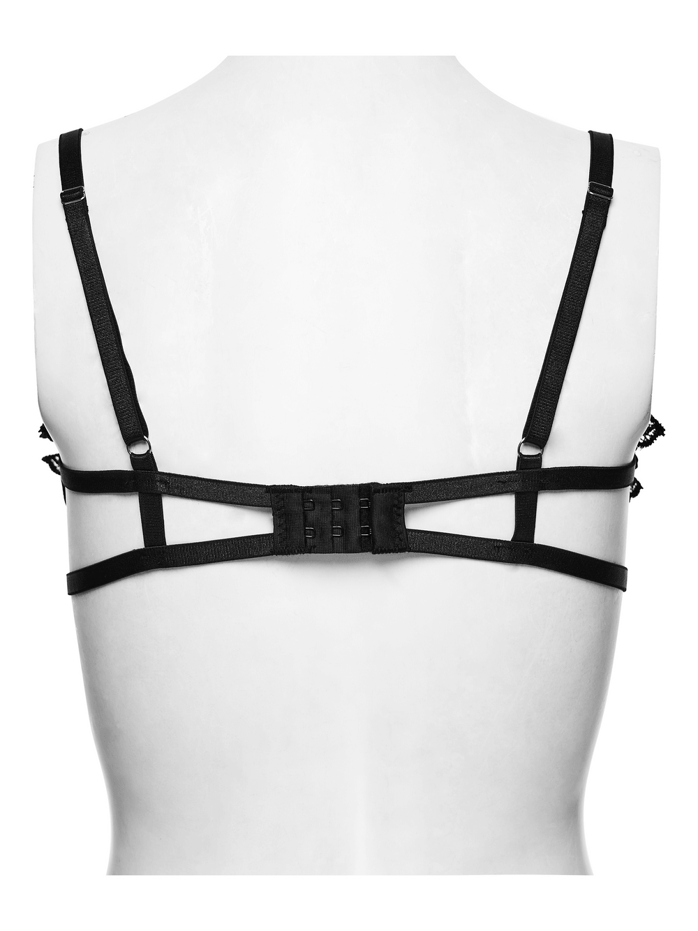 Bloody Rose Goth Lace Chain Bralet with Floral Detail