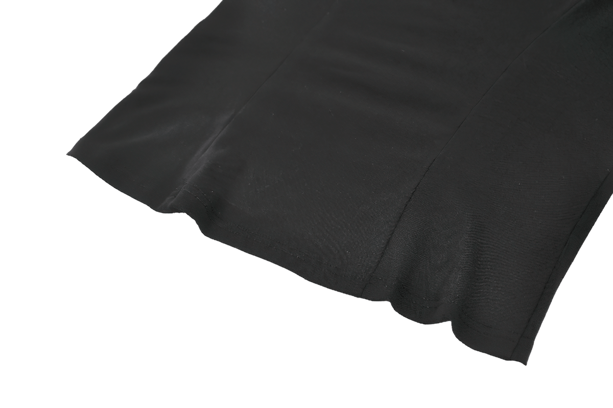 Bold Black Mesh Sleeved Top with Buckle Detailing