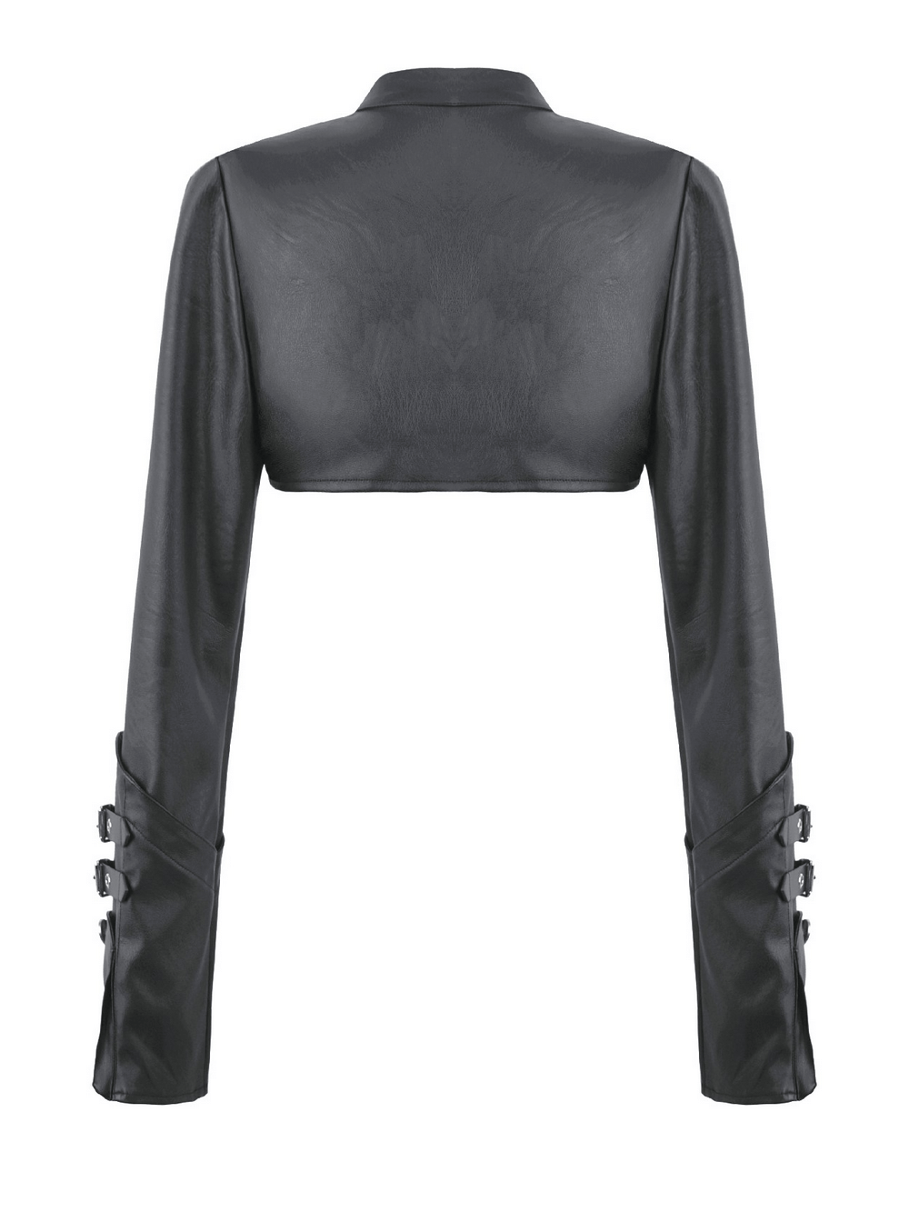 Bold Cropped Cape with Buckles and Long Sleeves