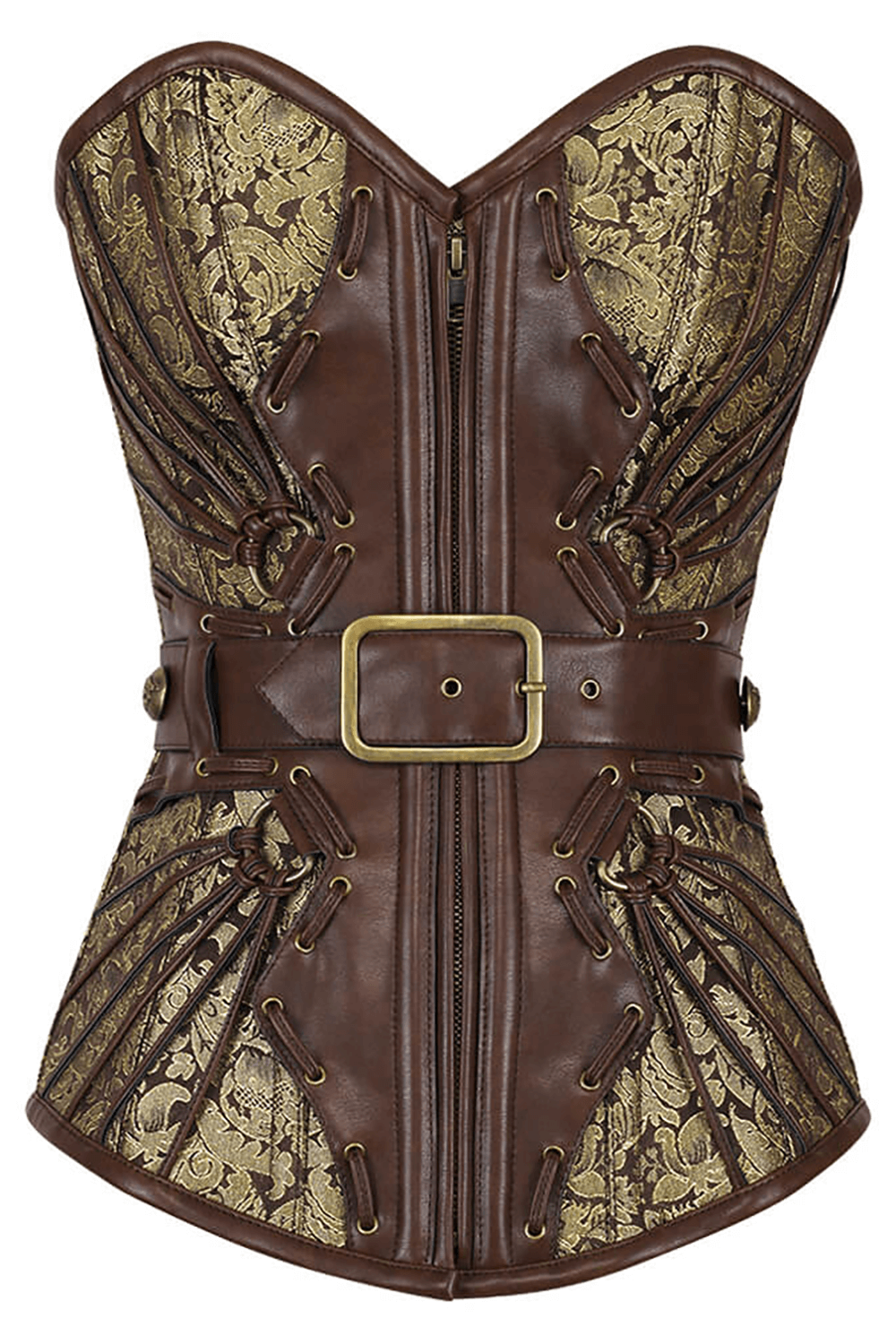Bold Overbust Corset with Buckle and Laced-Up Back