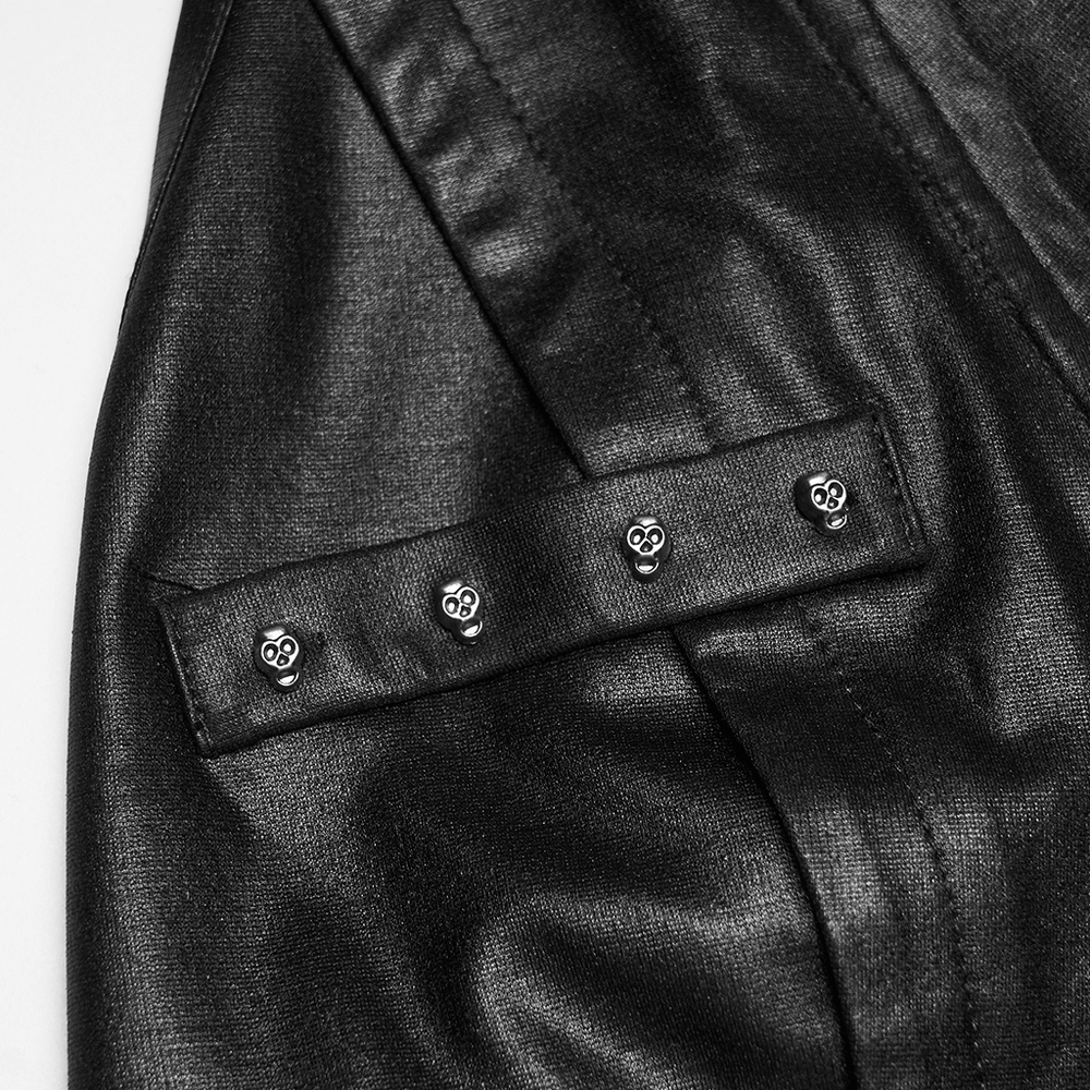 Bold Punk Vest with Cross Pendant and Adjustable Drawstrings
